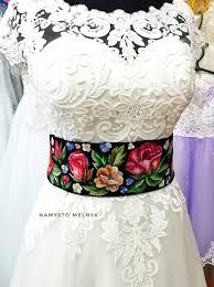 Mexican Wedding Wide Black Belt With Flowers Embroidered Hand Etsy Embroidered Wedding Dress Mexican Wedding Dress Mexican Inspired Wedding