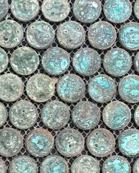 Byron Bay Tiles On Instagram One Of The Most Touched Tiles In The Showroom The Aged Copper Penny Rounds Inspire A Stunning Feature A Tile With Patina For C