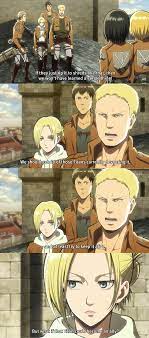 Season 1, Episode 8: Reiner, Bertoloto, and Annie curious about the  abnormal titan that turned out to be Ereh. : rtitanfolk