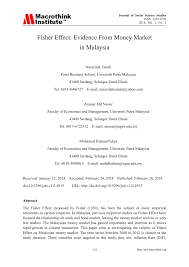 You can change your cash at a bank, with a money changer, or at a currency exchange. Pdf Fisher Effect Evidence From Money Market In Malaysia