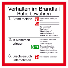 In den umrahmten kästen finden sie hilfen und tipps. Aushang Brandschutz Verhalten Im Brandfall Direkt Beim Hersteller Kaufen
