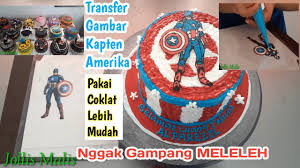 Pesta ulang tahun ini diadakan di sekolah jan ethes, yakni bertempat di focus independent 1. Keren Kue Ultah Captain Amerika Untuk Anak Laki Laki Cara Transfer Gambar Pakai Coklat Youtube