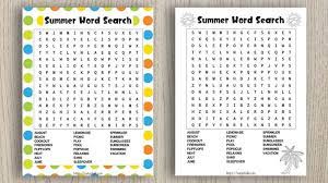 I designed these two word search printables just in time for summer. Free Printable Summer Word Search The Artisan Life
