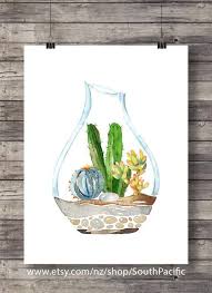 Digital Art Impression D Art Terrarium Cactus Cactus Aquarelle Peint A La Main Cactus Botanique Decor Cactus Wall Art Printable Wall Art Printable Art