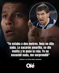 COSTAS Y LA EXPULSIÓN DE ROJO 🗣️ ➡️🟥 El DT de Racing explicó que no  entendió la roja a Marcos