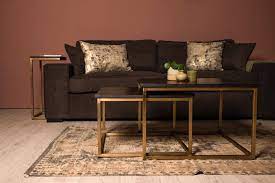 Coffee table sets are on sale every day at cymax! 2 Piece Square Coffee Table Set Finnley 70x70 Cm Black Wash Antique Gold Coffee Side Tables Henk Schram Meubelen