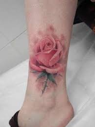 No Outline Tattoo Pink Rose Tattoos Foot Tattoos Flower Tattoo Designs