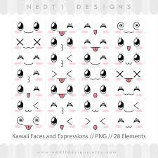 28 Kawaii Cute Faces Clipart Face Expressions Overlay Clip Art Png Printable Supplies Instant Do Anime Faces Expressions Face Drawing Kawaii Faces