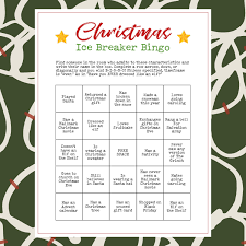 Printable Christmas Party Ice Breaker Game Human Bingo Cards Etsy Christmas Party Games Work Christmas Party Corporate Christmas Parties