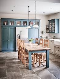 Country Blue Farmhouse Kitchen Town Country Living Farmhouse Kitchen Design Farmhouse Style Kitchen Kitchen Design Decor