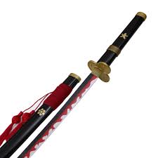 The japanese anime final ichigo foam sword is constructed from high quality polyurethane foam with an all one piece pvc inner core construction. One Piece Katana Of Roronoa Zoro Enma Black Otakuninjahero Com