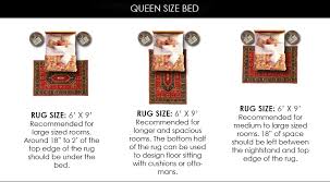 6' x 9', indoor area rugs : What Size Rug For A Queen Bed Chart Layout Designs Homely Rugs