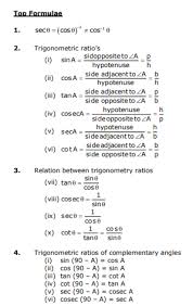 Comprehensive list of maths formulas for classes 12, 11, 10, 9 8, 7, 6 to solve problems efficiently. Cbse Class 10 Mathematics Introduction To Trigonometry Notes Concepts For Trigonometry Revision Notes