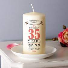 The 35th wedding anniversary is a major milestone in your marriage. Personalised 35th Anniversary Candle The Gift Experience