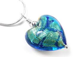 Check spelling or type a new query. Murano Glass Heart Pendant Necklace Turquoise Blue