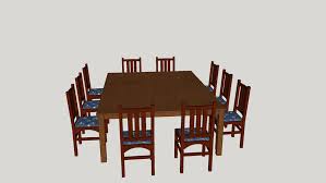 Seasonal table setting with small pumpkins. Basic 10 Person Dining Table 3d Warehouse