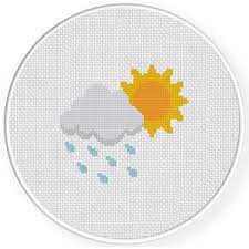 Go cross stitch crazy with our huge selection of free cross stitch patterns! Sun And Rain Cross Stitch Pattern Daily Cross Stitch