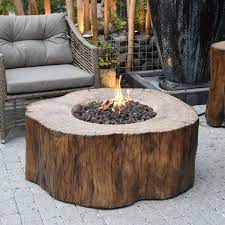 Rodolfo Burning Stump Concrete Propane Fire Pit Table Propane Fire Pit Table Propane Fire Pit Outside Fire Pits