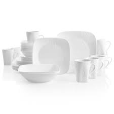 Black And White Corelle Dishes Corelle Boutique 42 Piece Cherish Dinnerware Set In 2020 Dinnerware Sets Dinnerware Square Dinnerware Set