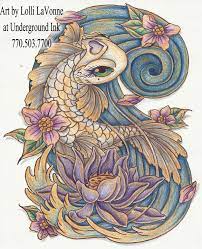 It can be squeezed to tiny size or can be designed a giant one for your back or stomach. Girly Koi Cb And Lotus Color By Lavonne On Deviantart Koi Fish Tattoo Koi Dragon Sleeve Tattoos