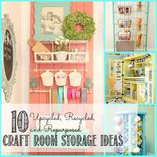 This is also the craft room closet, with the doors taken completely off. 10 Upcycled Recycled And Repurposed Craft Room Storage Ideas Little Vintage Cottage