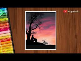Newborn baby boy floating on a swim ring. Easy Oil Pastel Drawing Alone Boy In Sunset Scenery Step By Step Youtube
