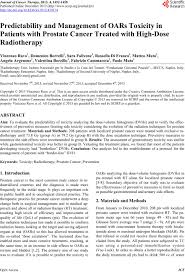 Although it is the most commonly diagnosed cancer in american women, breast cancer can impact people of all genders. Predictability And Management Of Oars Toxicity In Patients With Prostate Cancer Treated With High Dose Radiotherapy