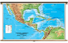 Central America & Caribbean Physical Classroom Map from Academia Maps