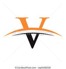 Simple Initial Letter V Logo With Swoosh Orange Black In 2021 Letter V Letter Logo Inspiration Initial Letters