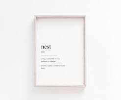 Nest Definition Print Wall Art Print Nest Quote Print Wall Etsy Wall Prints Quote Prints Definition Prints