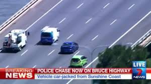 Weekdays at 4pm, nightly at 6pm. Police Chase On Bruce Highway After Car Hijacked At Gunpoint 7 News Brisbane Daily Telegraph