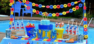 Birthday Themes For 10 Year Old Boy Pool Party Ideas For 10 Year Olds Pool Party Decorations Pool Party Pool Birthday Party