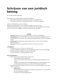 Schrijven Van Een Juridisch Betoog Schrijven Van Een Juridisch Betoog Zie Syllabus Voor Meer Info Studeersnel