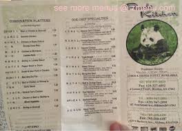 online menu of panda kitchen restaurant
