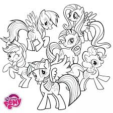 Mane Six My Little Pony Coloring Cartoon Coloring Pages Horse Coloring Pages