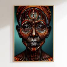 African Tribal Face Art, Digital Downloadable Wall Art, Trendy Decor,  Printable Wall Art, Black Art