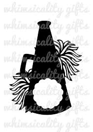 Download Digital File Cheerleading Megaphone Monogram With Pom Poms With Svg Dxf Png Commercial Personal Use Cheerleading Megaphones Cheer Signs Cheer Gifts