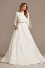 Satin ball gown wedding dress with pockets. Bridal Gowns Ball Gown Wedding Dresses David S Bridal