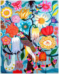Gallery of modern folk artist pristine cartera turkus. Flowers Painting Modern Folk Art 23 Ideas For 2019