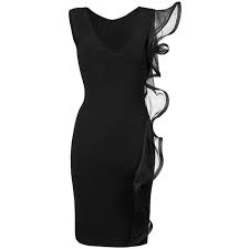 Valentino Black Draped Stretch Dress Schwarz Kleider Stylight Liked On Polyvore Featuring Dresses Haljine Kohl Dresses Black Cocktail Dres Black Dress
