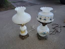 2 Milk Glass Lamps Estatesales Org