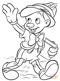 coloriage pinocchio qui marche et salue coloriages a imprimer gratuits de chauve-souris