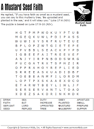 I like to put little reminders directly into my scriptures, so that. Mustard Seed Faith Word Search Sermons4kids