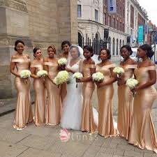 Shiny Gold Spandex Long Bridesmaid Dresses Off The Shoulder V Neckline Floor Length Mermaid G Mermaid Bridesmaid Dresses Bridesmaid Bridesmaid Dresses Online