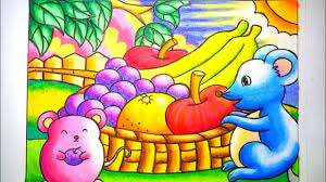 Menggambar dan mewarnai hewan gajah dengan crayon anak paud tk. Download Cara Mewarnai Gradasi Dengan Crayon Menggambar Buah Gratis
