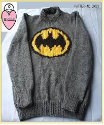 The image on this faux sweater is designed to look like an ugly knitted christmas sweater. Bat Man Logo Sweater Knitting Pattern Pdf In Dk Sizes For 5 Etsy Jumper Knitting Pattern Sweater Knitting Patterns Fair Isle Knitting Patterns