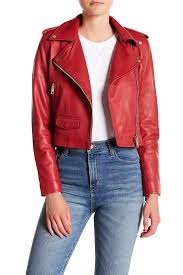 Walter Baker Liz Leather Crop Moto Jacket Nordstrom Rack In 2020 Red Leather Jacket Outfit Cute Leather Jackets Short Leather Jacket