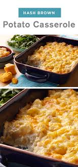 This Easy To Make Side Uses Convenient Products Like Frozen Hash Browns And Cream Of Potato Hashbrown Recipes Potatoe Casserole Recipes Campbells Soup Recipes