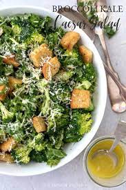 Broccoli Kale Caesar Salad Recipe Kale Caesar Salad Caesar Salad Recipe Healthy Salad Recipes
