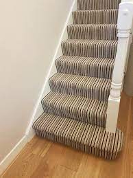 A Carpet Fitted On The Stairs By Csl Flooring Distributed By Kingsmead Carpets Striped Carpet Stairs Beige Carpet Carpet Fitting